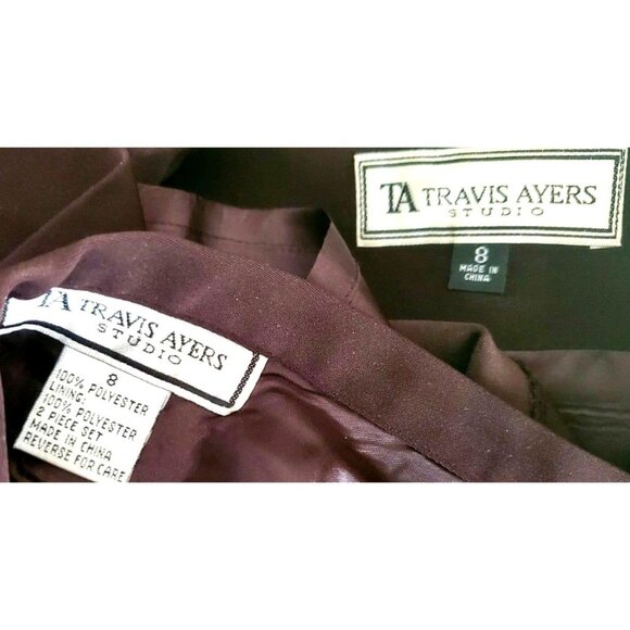 Travis Ayers 8 Vintage Y2K Skirt Suit Set Business Blazer Outfit Embroidered - Picture 9 of 14